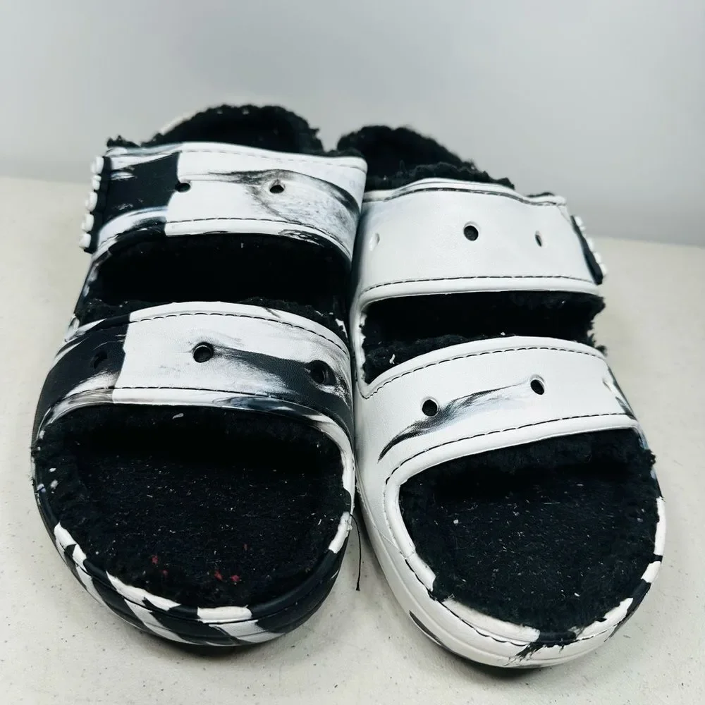 Crocs Adult Classic Cozzzy Platform Sandals | Fuzzy Slippers Slide Size 12 Men